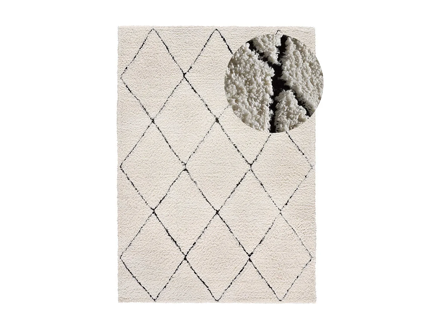 Tapis intérieur - shaggy - crème - 120 x 170 cm - ATESA