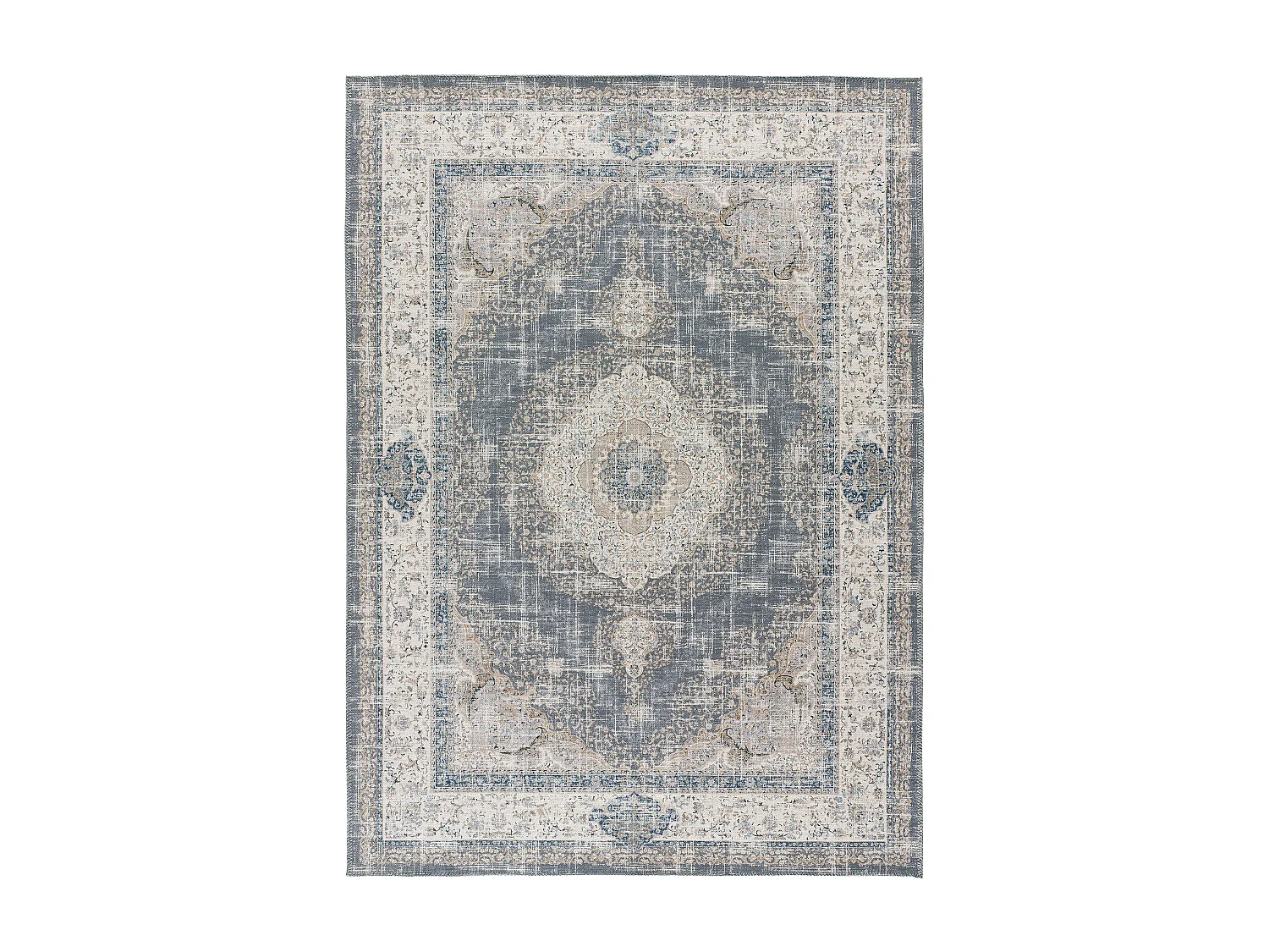 Kurzflorteppich - vintage - grau - 160x230 cm - NEILA