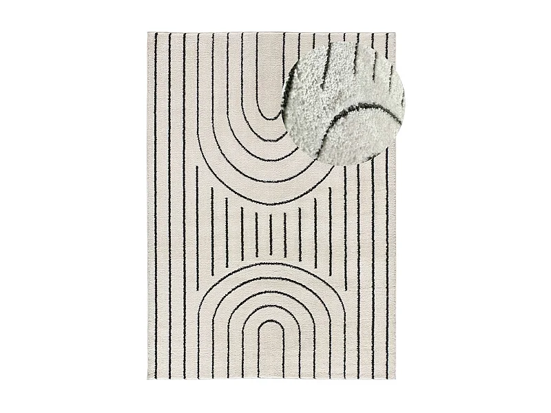 Tapis intérieur - géométrique - blanc - 160 x 230 cm - BLANCHE