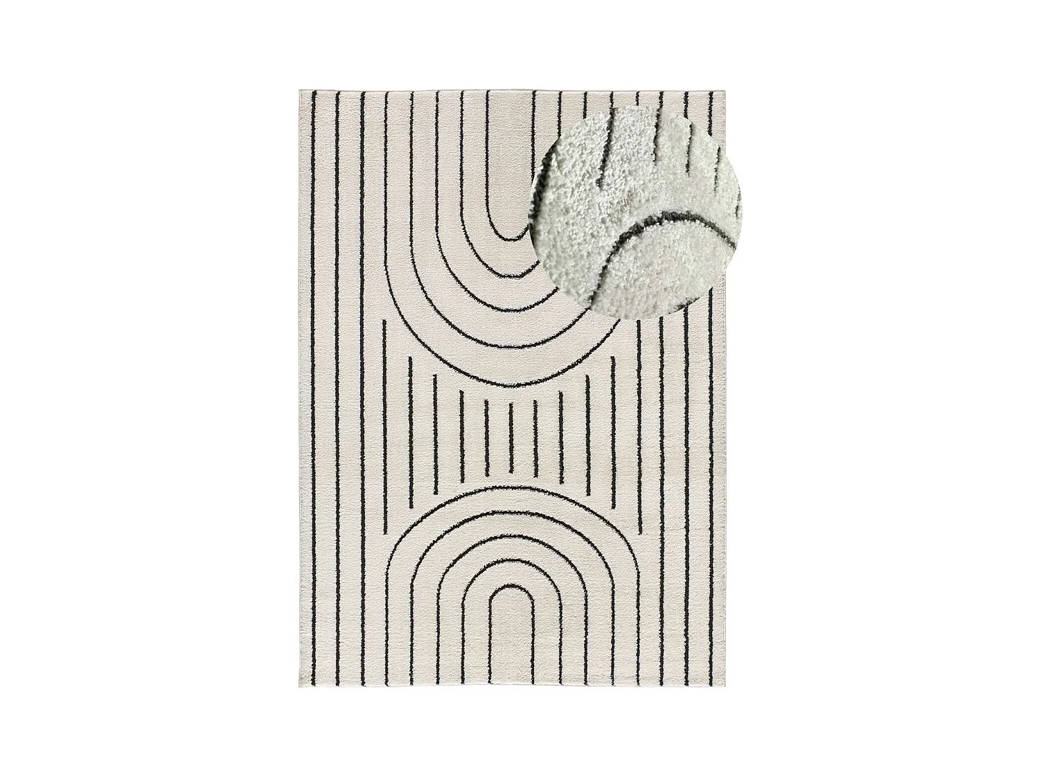 Laagpolig tapijt - geometrisch - wit - 160x230 cm - BLANCHE