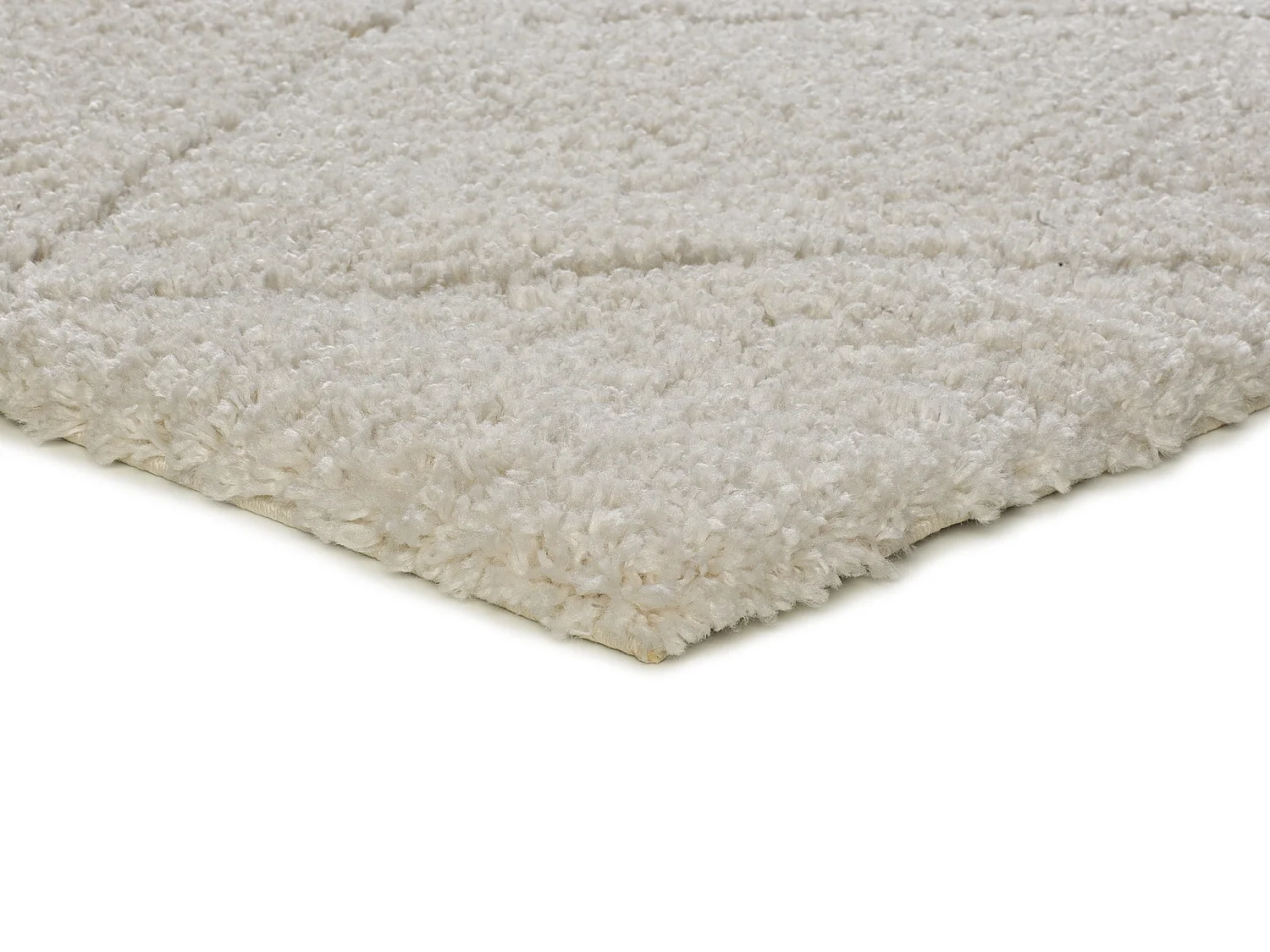 Hochflorteppich - shaggy - weiß - 60x120 cm - ATESA