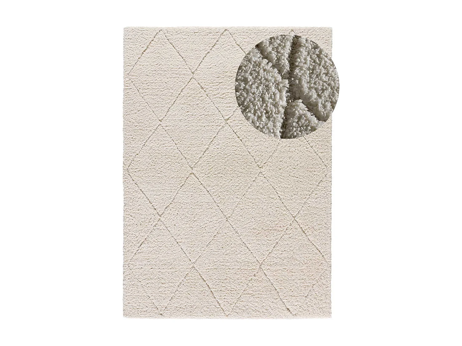 Tappeto interno - shaggy - bianco - 60 x 120 cm - ATESA