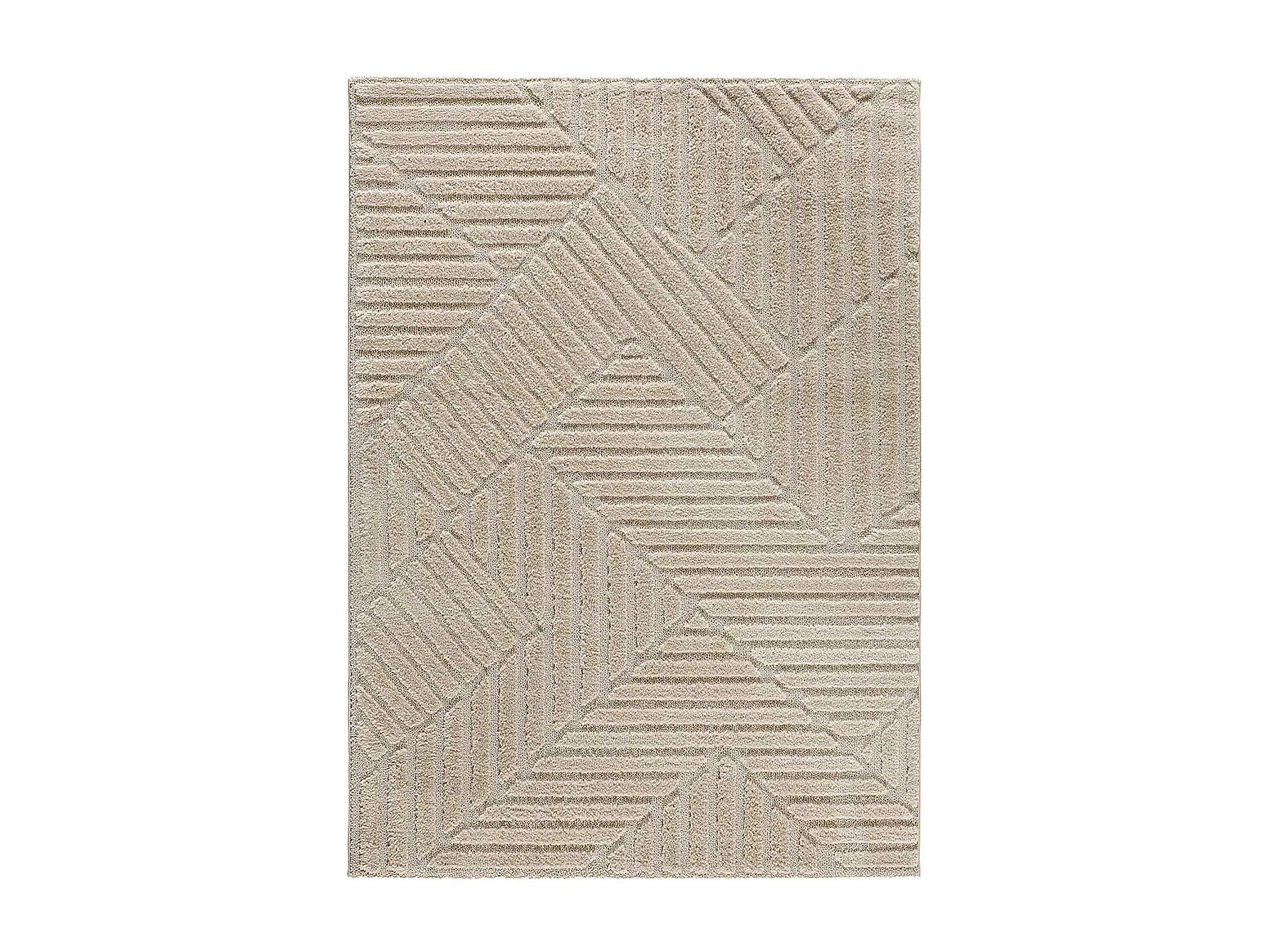 Tapis intérieur - géométrique - beige - 160 x 230 cm - NUMA