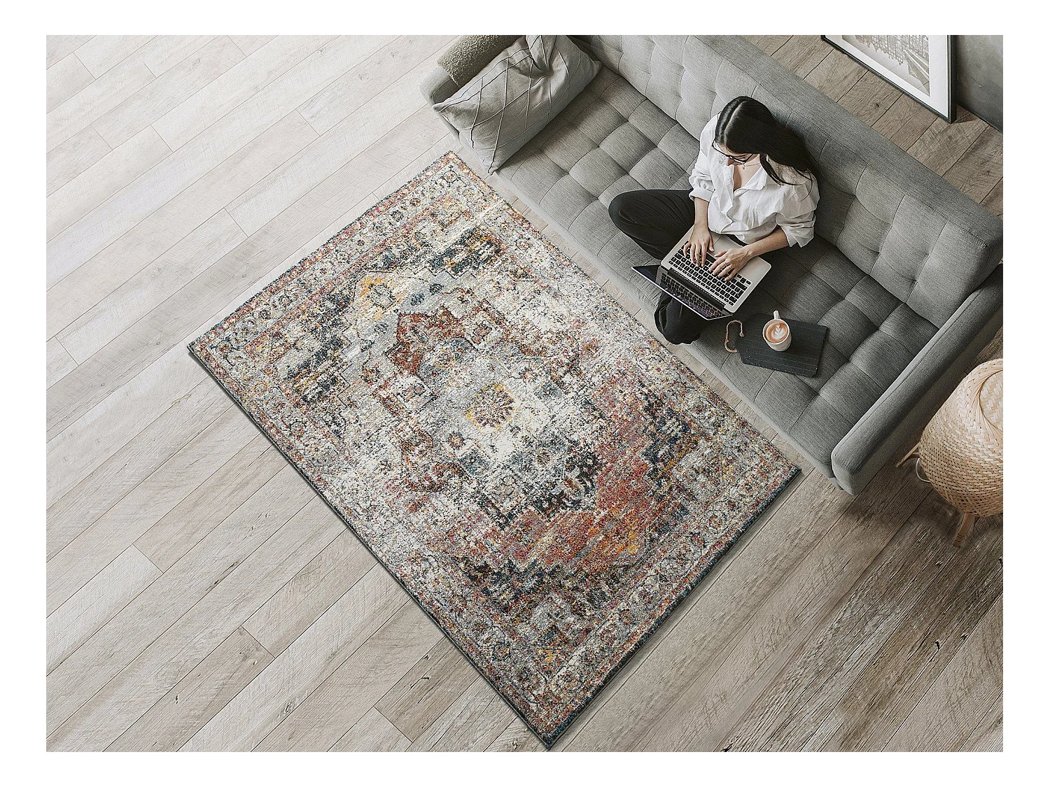 Tapis intérieur - abstrait - multicolore - 200 x 290 cm - SHIRAZ