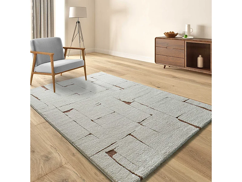 Laagpolig tapijt - scandinavisch - geel - 200x290 cm - CANDELA