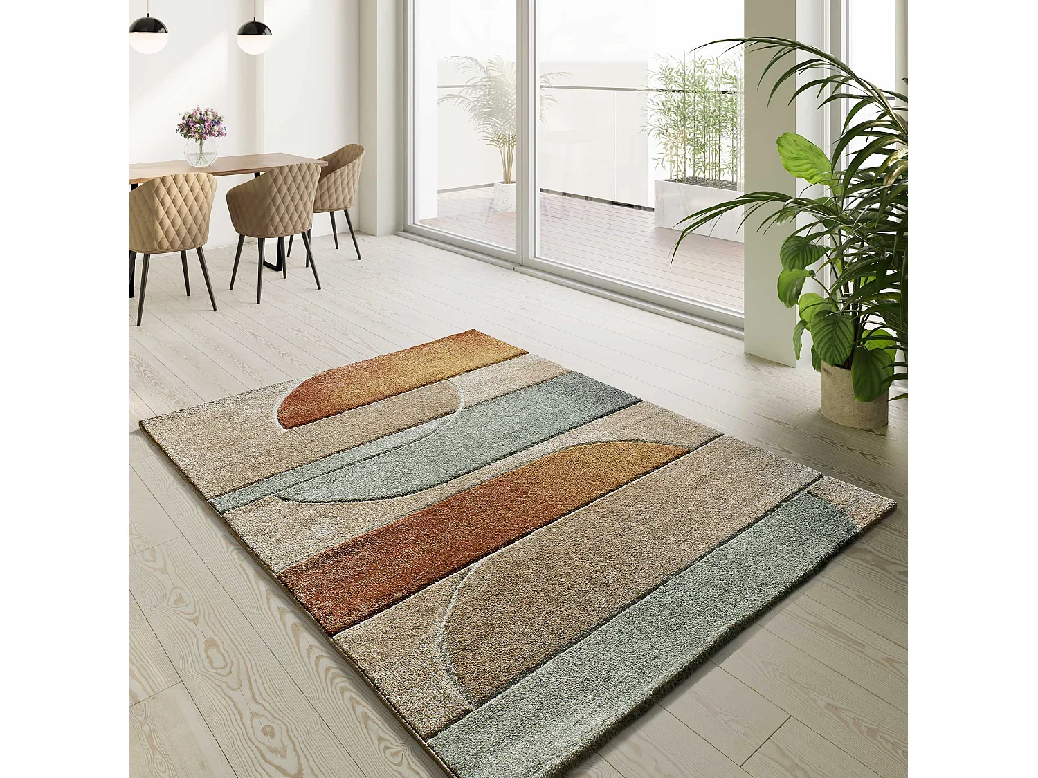 Tapis intérieur - abstrait - multicolore - 80 x 150 cm - SORA