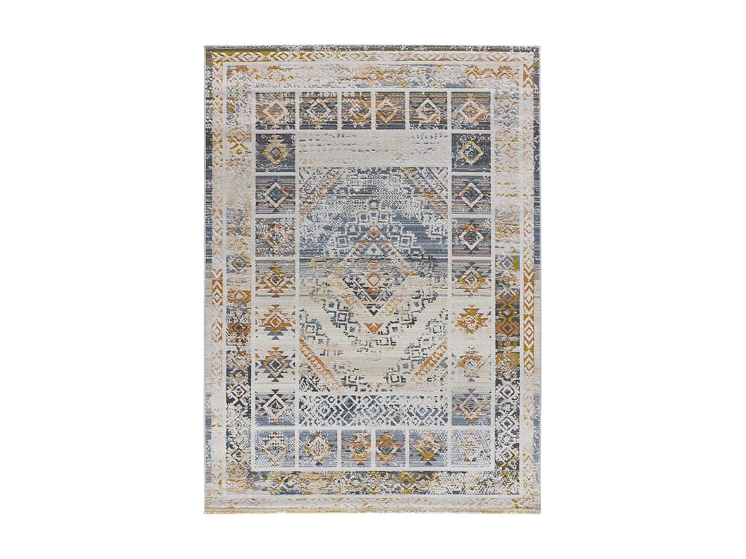 Laagpolig tapijt - vintage - veelkleurig - 134x200 cm - KILIS