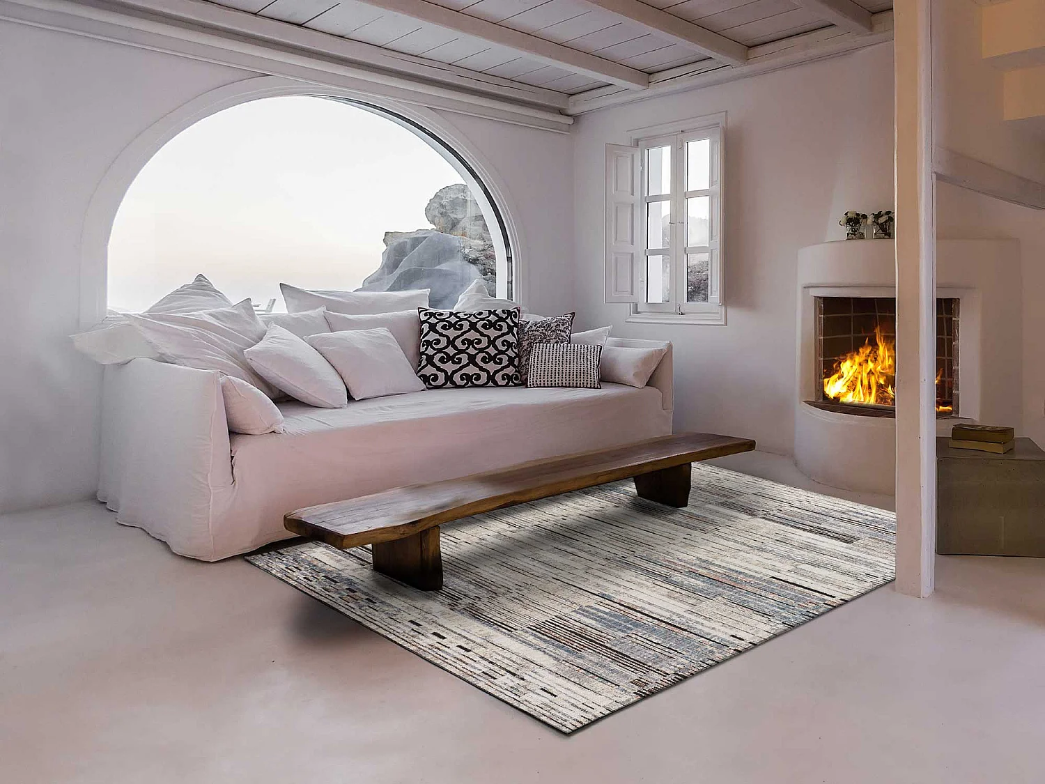 Alfombra interior  - abstracto - multicolor - 136 x 200 cm - TRUVA