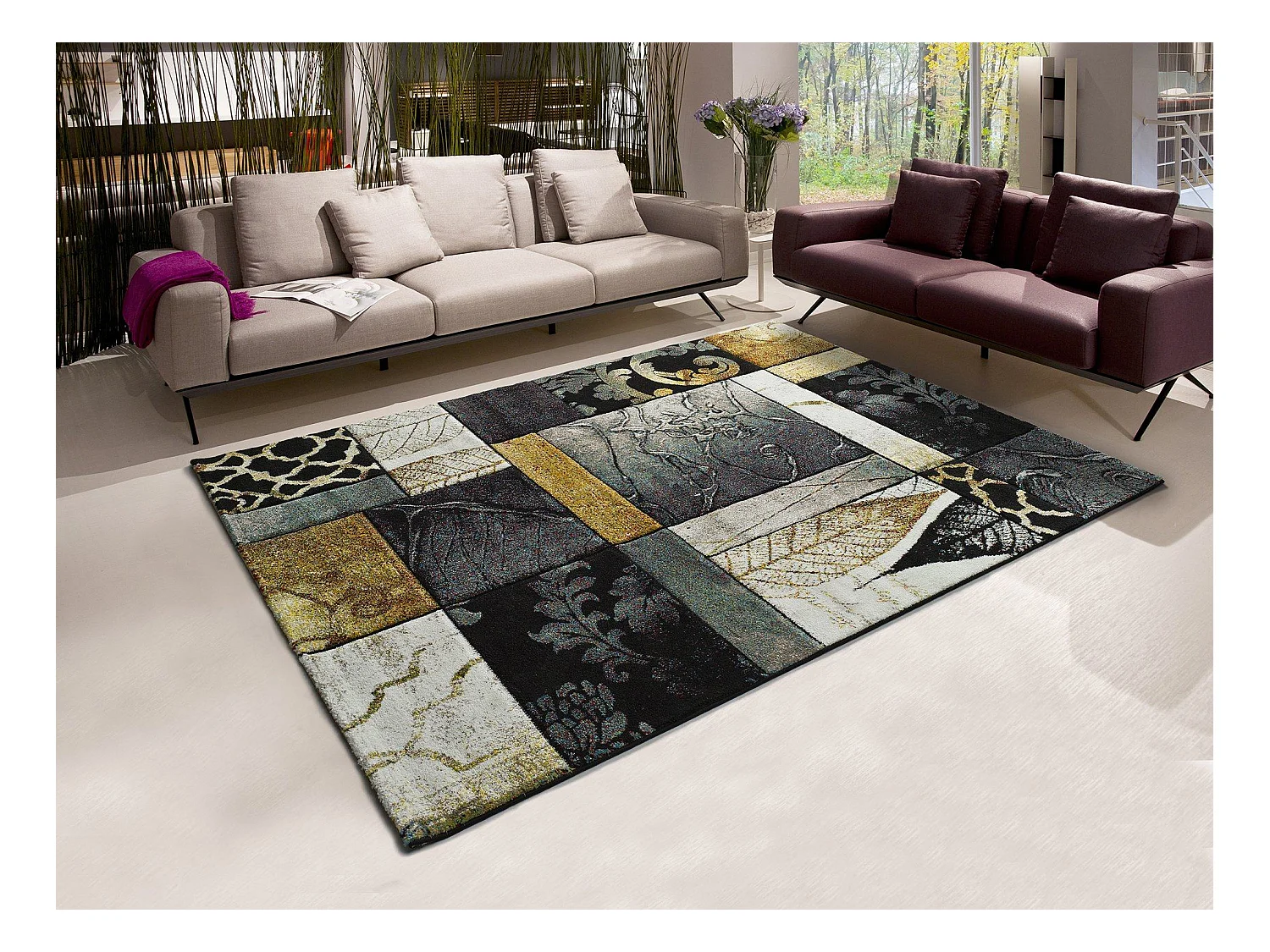 Tapis intérieur - abstrait - multicolore - 140 x 200 cm - BIANCA