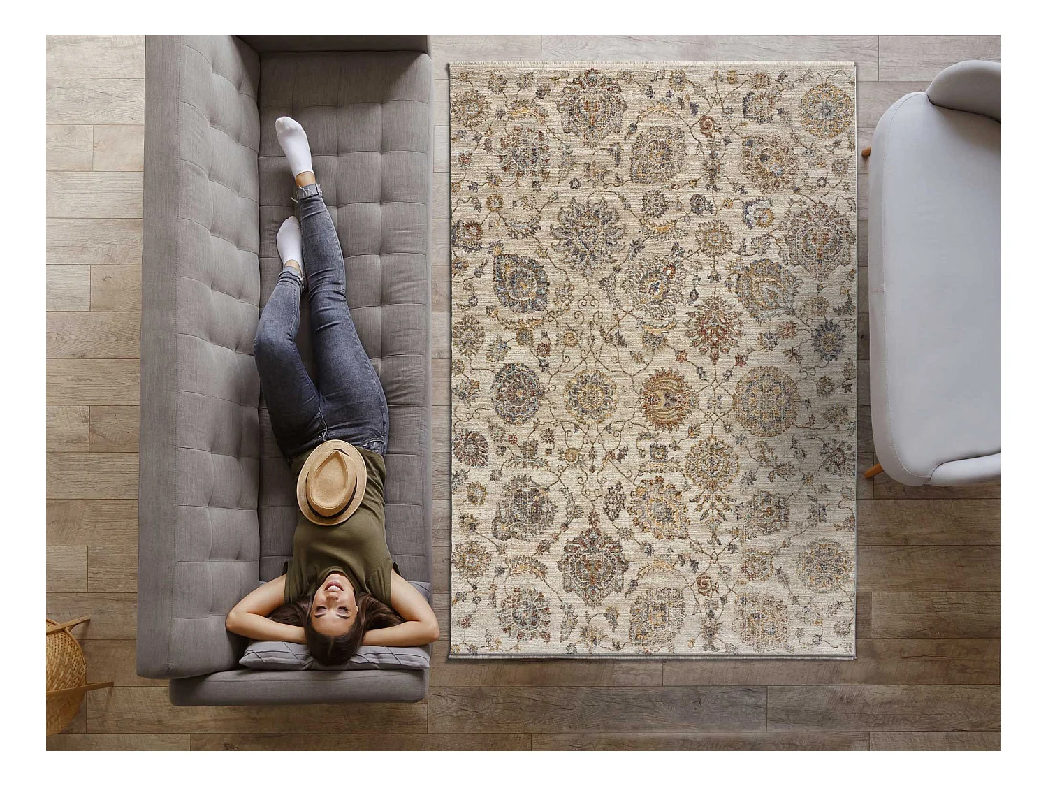 Alfombra interior  - vintage - multicolor - 100 x 150 cm - SAMARKAND