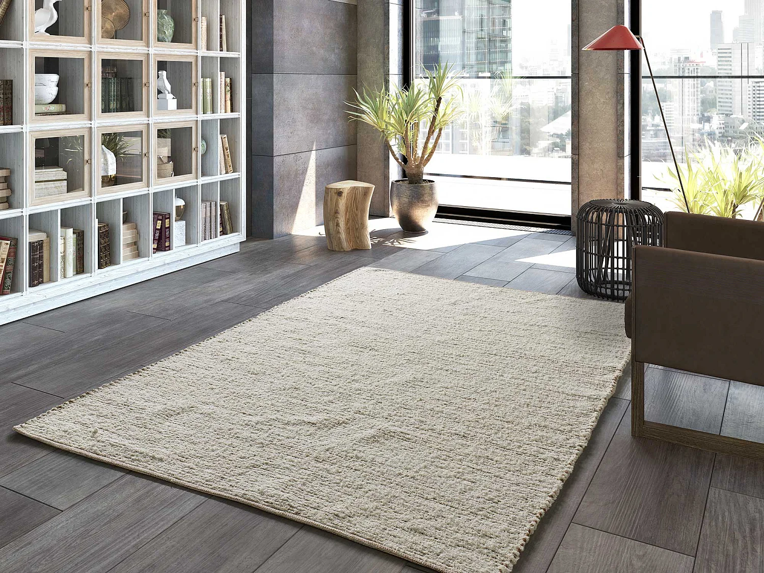 Tapete interior - semi-lisa - creme - 120 x 170 cm - REIMAGINE