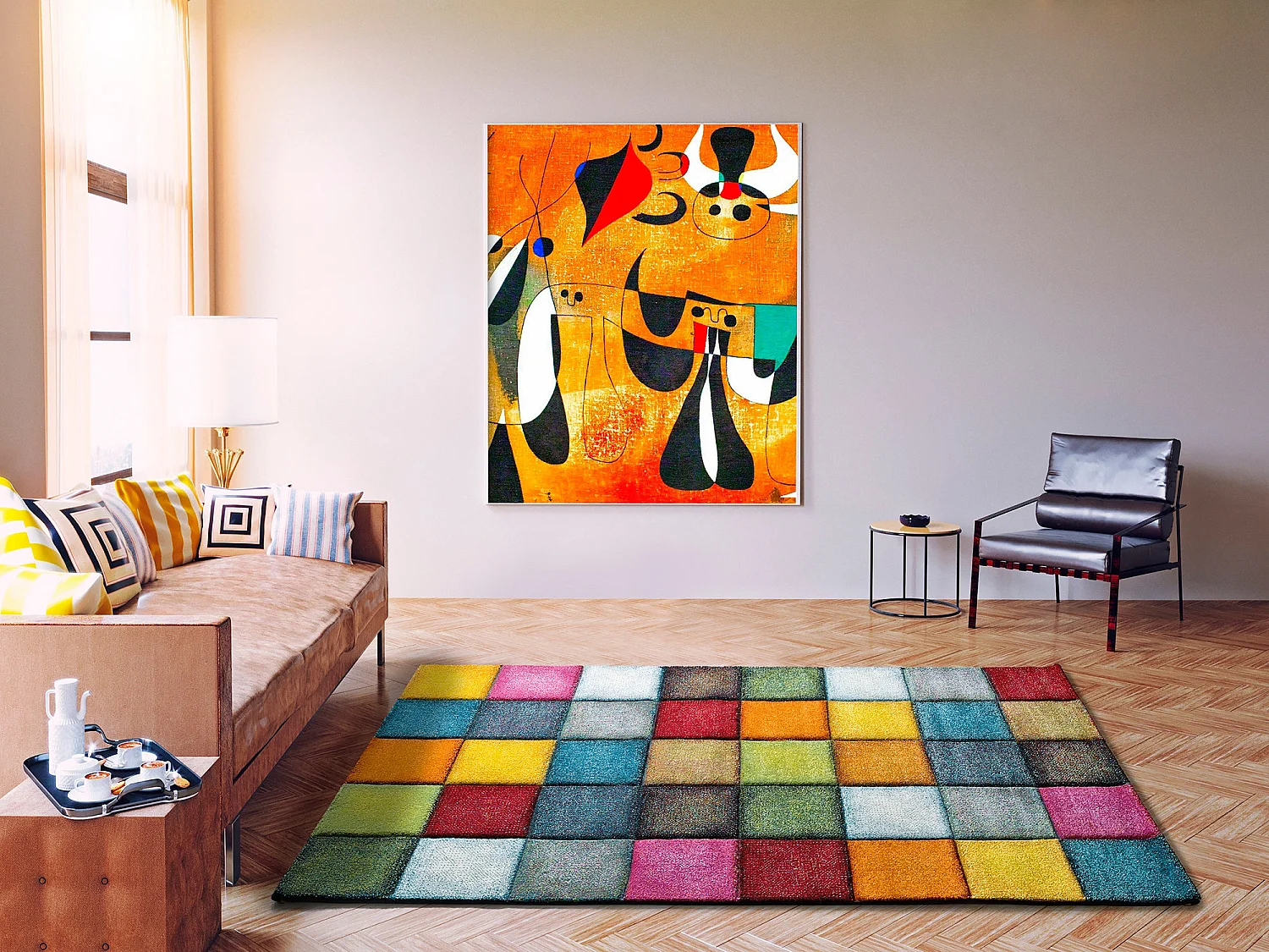 Tappeto interno - geometrico - multicolore - 120 x 170 cm - MATRIX