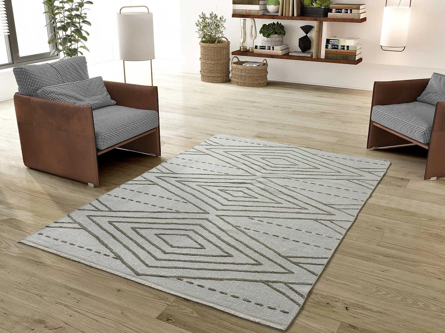 Tappeto interno - etnico - beige - 160 x 230 cm - LUX