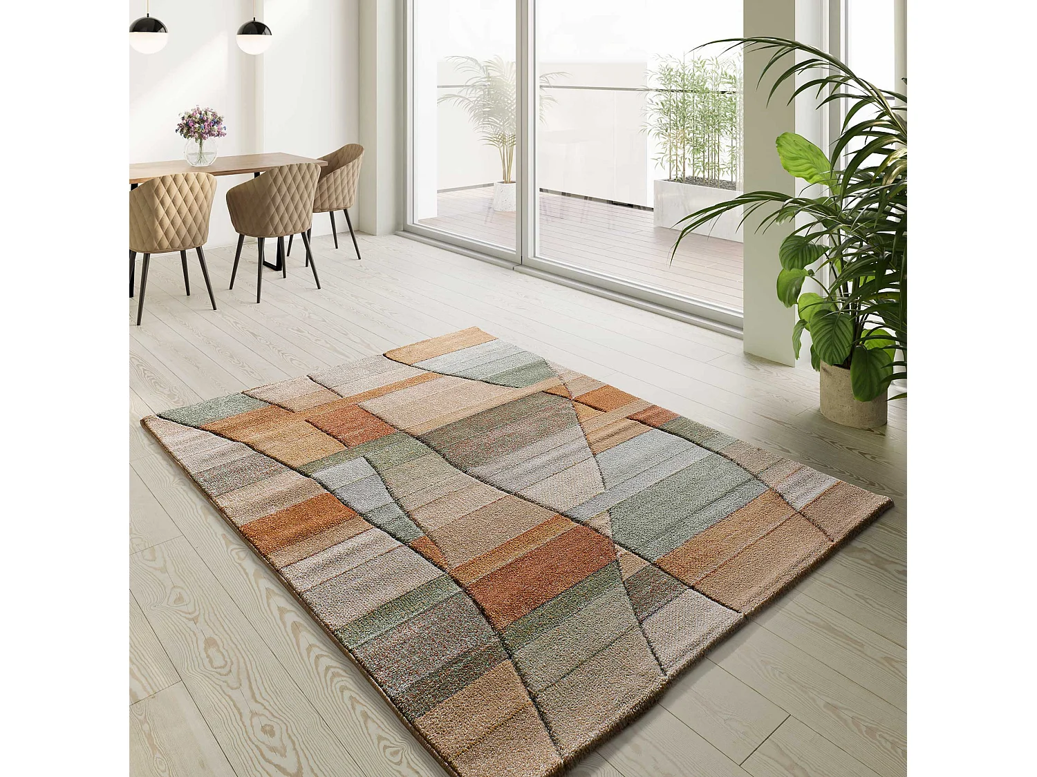 Tapis intérieur - abstrait - multicolore - 160 x 230 cm - SORA