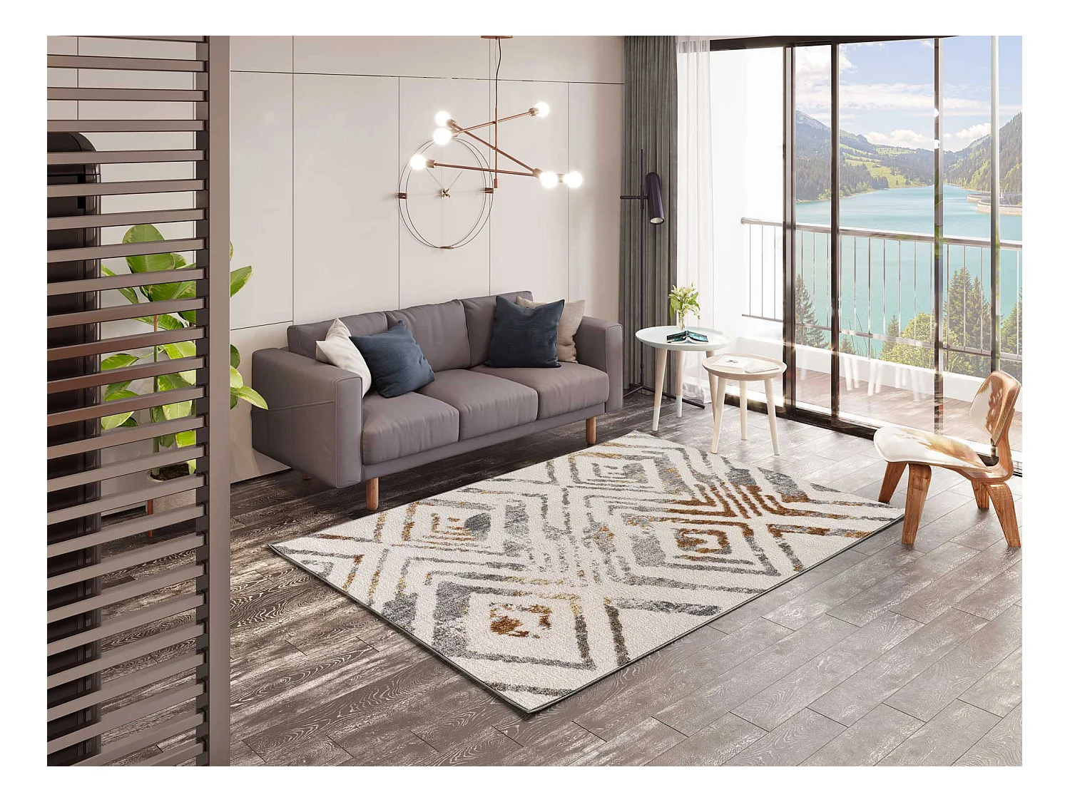 Tapis intérieur - moderne - multicolore - 120 x 170 cm - PICASSO