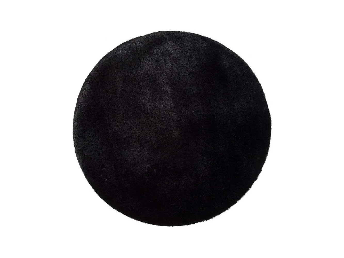 Hochflorteppich - einfarbig shaggy - schwarz - D.120 cm - FOX