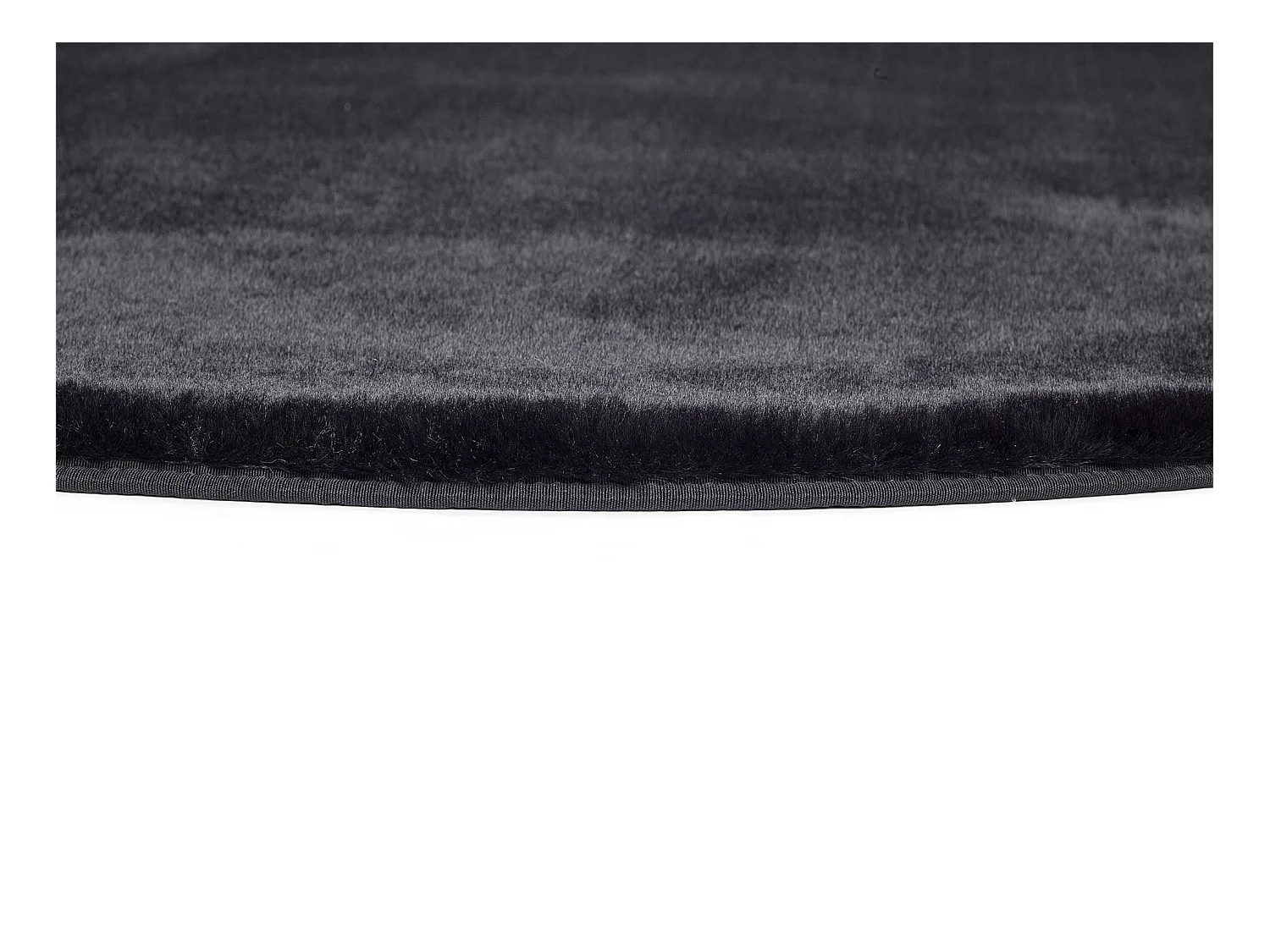 Hochflorteppich - einfarbig shaggy - schwarz - D.120 cm - FOX