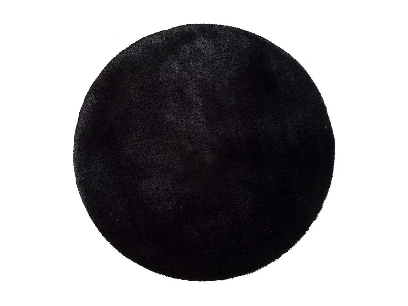 Tapis intérieur rond - shaggy uni - noir - diam.120 cm - FOX