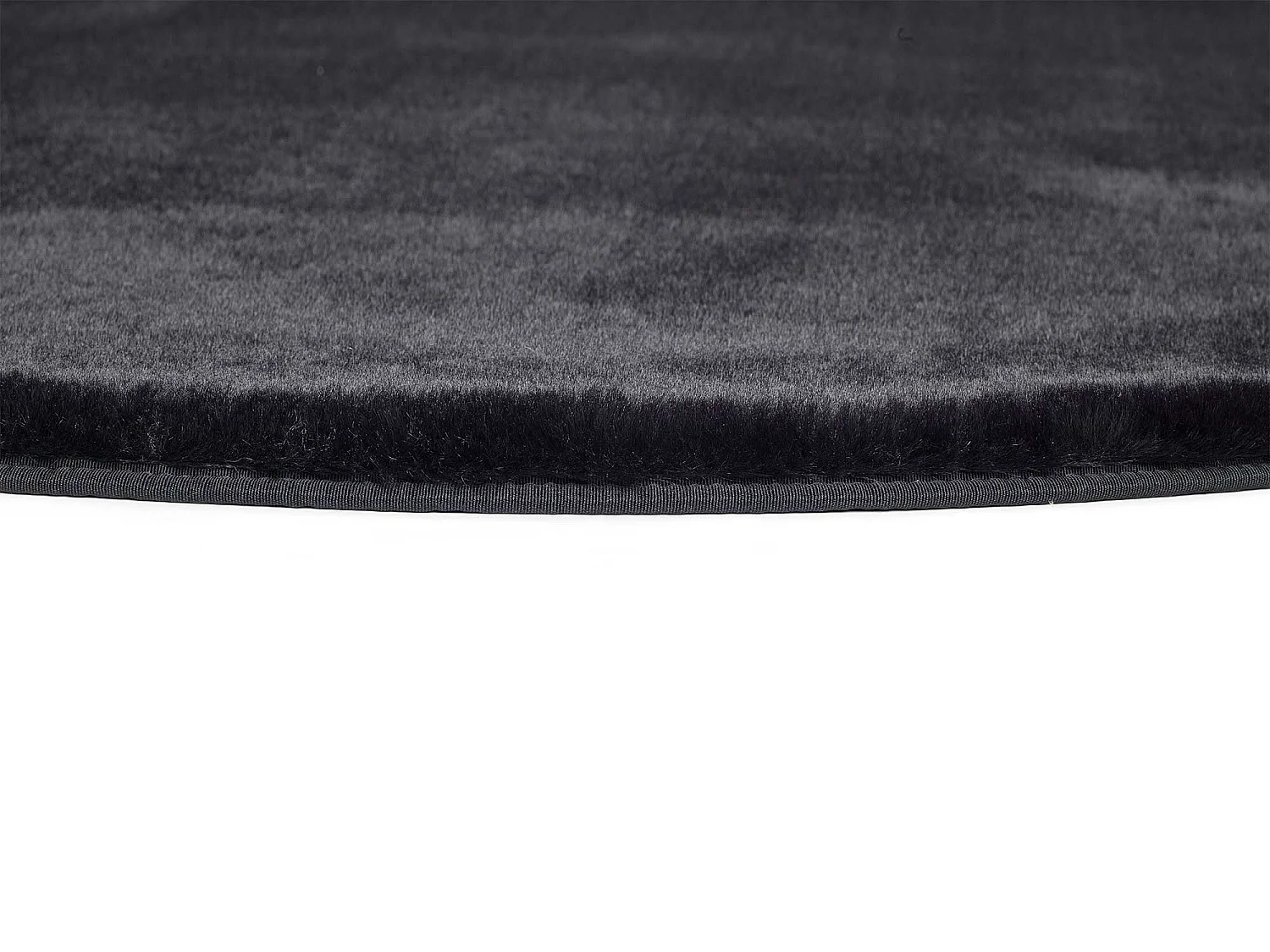 Tapis intérieur rond - shaggy uni - noir - diam.120 cm - FOX