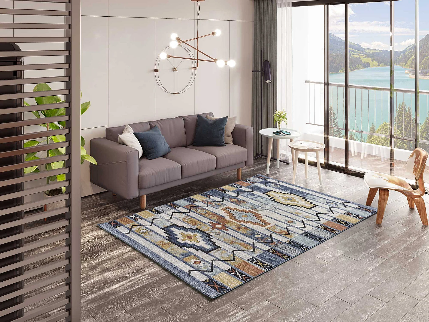 Tapis intérieur - ethnique - multicolore - 140 x 200 cm - MABEL