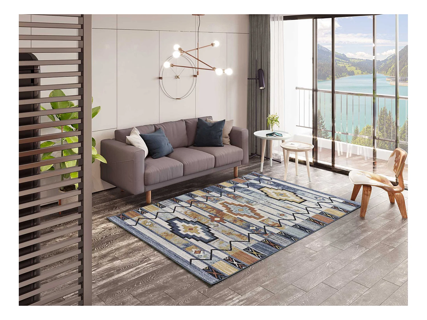 Laagpolig tapijt - etnisch - veelkleurig - 140x200 cm - MABEL