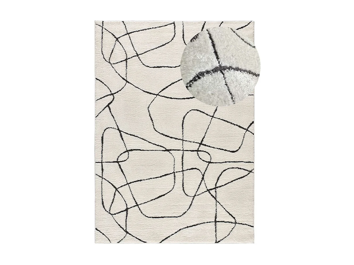 Kurzflorteppiche - geometrisch - weiß - 160x230 cm - BLANCHE