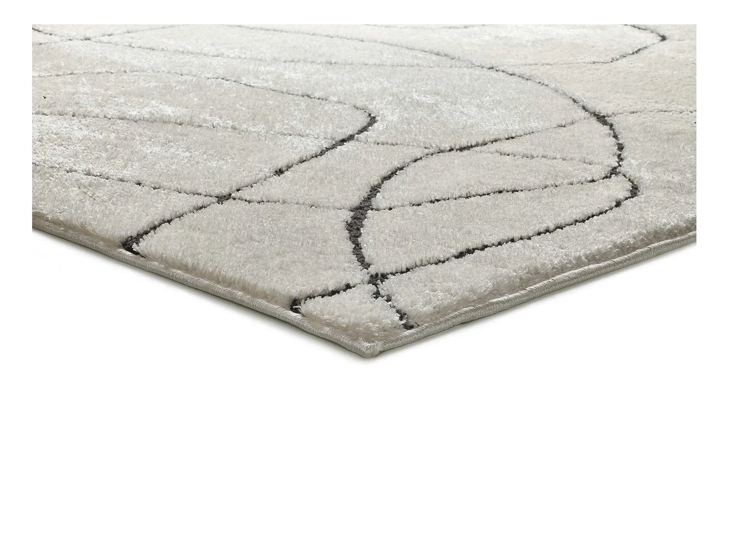 Kurzflorteppiche - geometrisch - weiß - 160x230 cm - BLANCHE