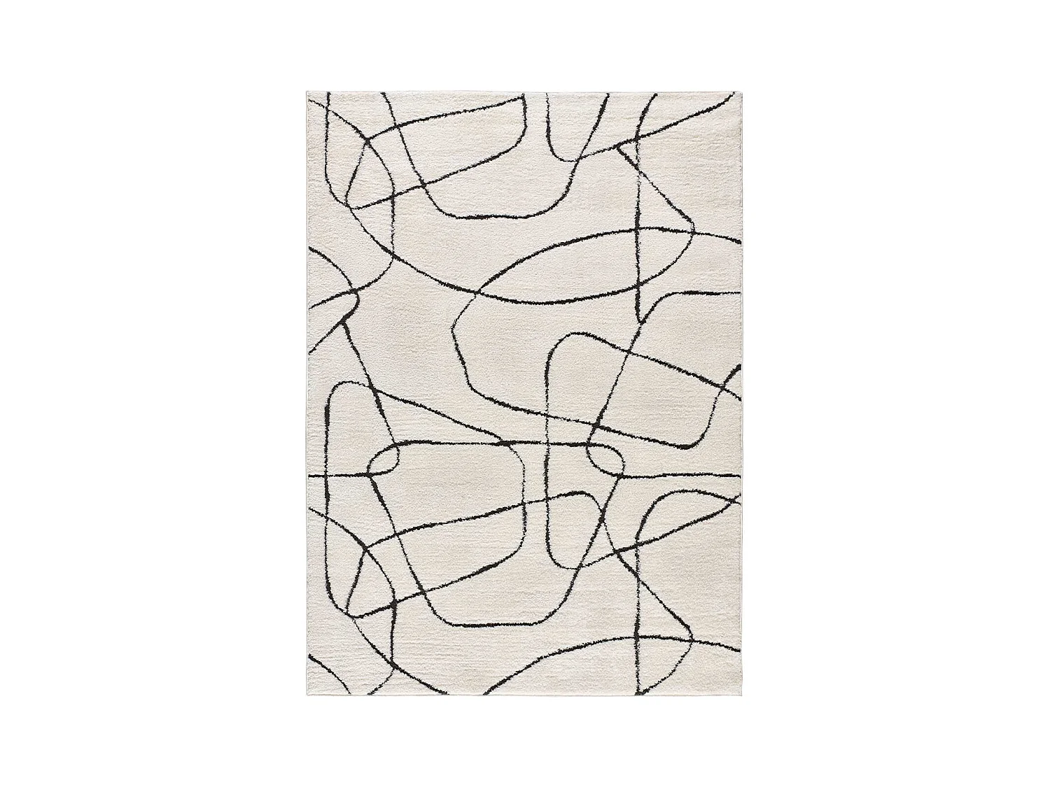 Kurzflorteppiche - geometrisch - weiß - 160x230 cm - BLANCHE