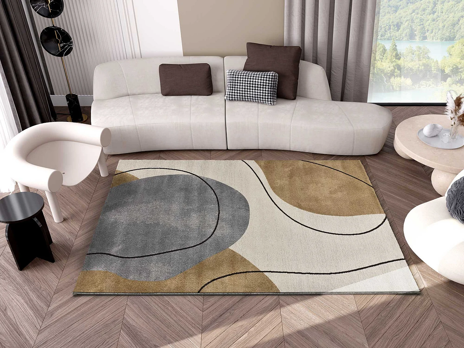 Tapete interior - geométrico - multicolorido - 80 x 150 cm - NEW YORK