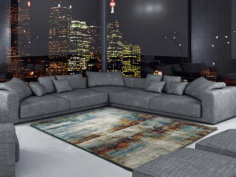 Tapis intérieur - abstrait - multicolore - 140 x 200 cm - GRAFFITI