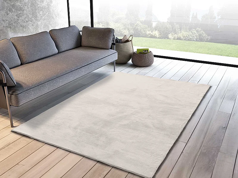 Alfombra interior  - liso - blanco - 60 x 110 cm - XIANA