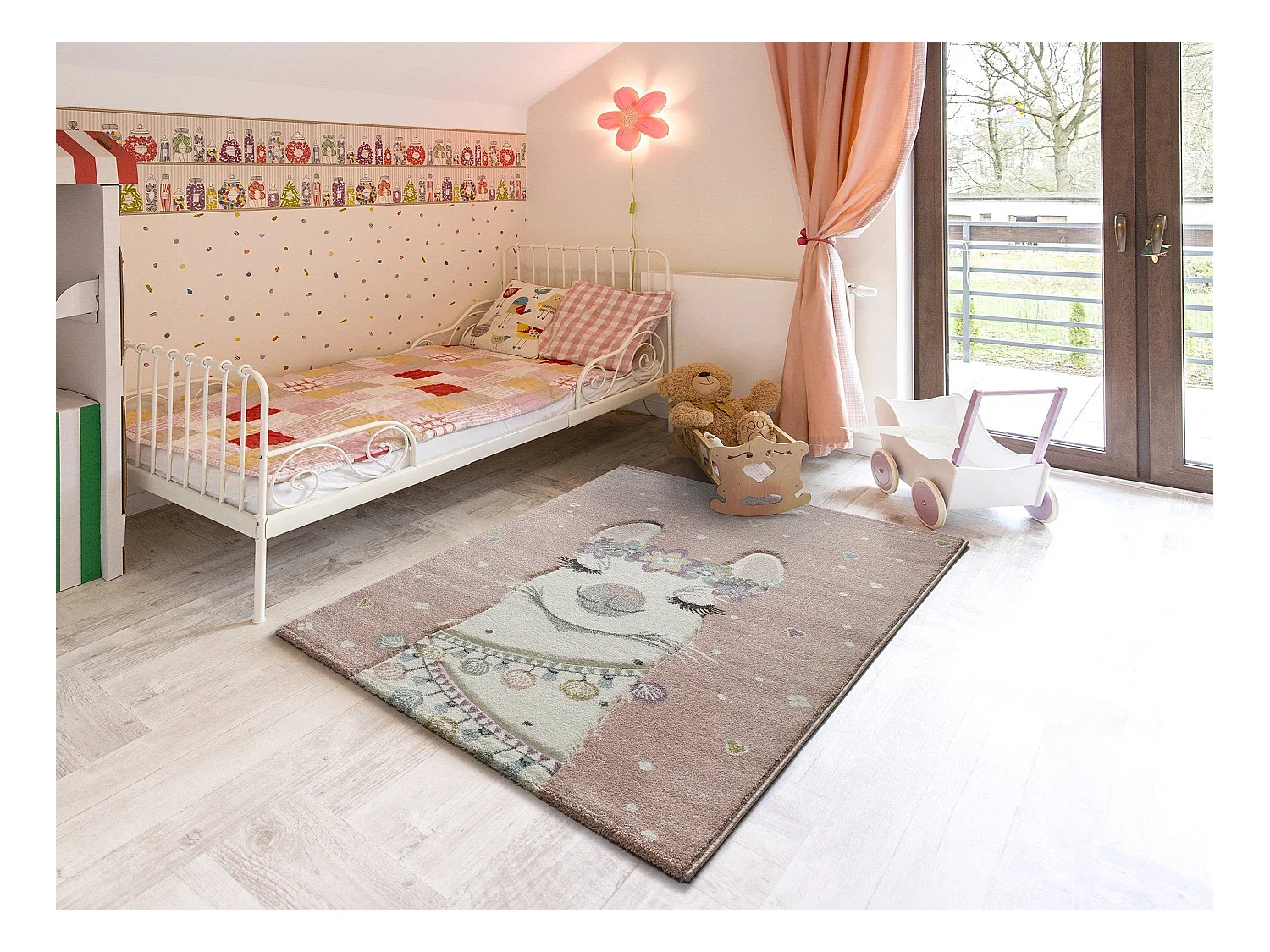 Tapis intérieur - enfant - rose - 120 x 170 cm - KINDER