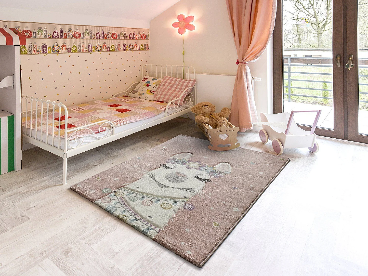 Tapis intérieur - enfant - rose - 120 x 170 cm - KINDER