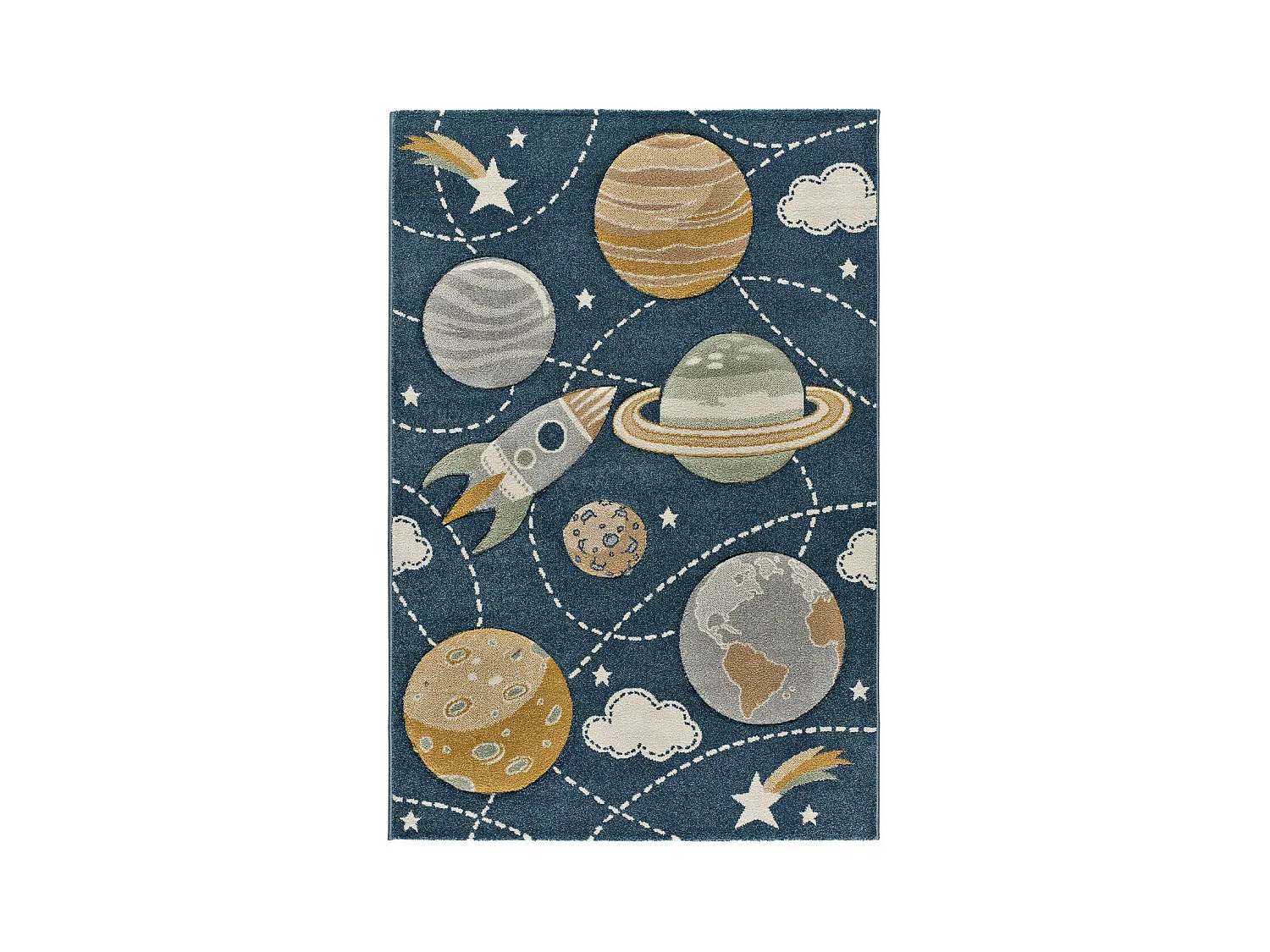 Tapis intérieur - enfant animaux - bleu - 120 x 170 cm - BALLOON