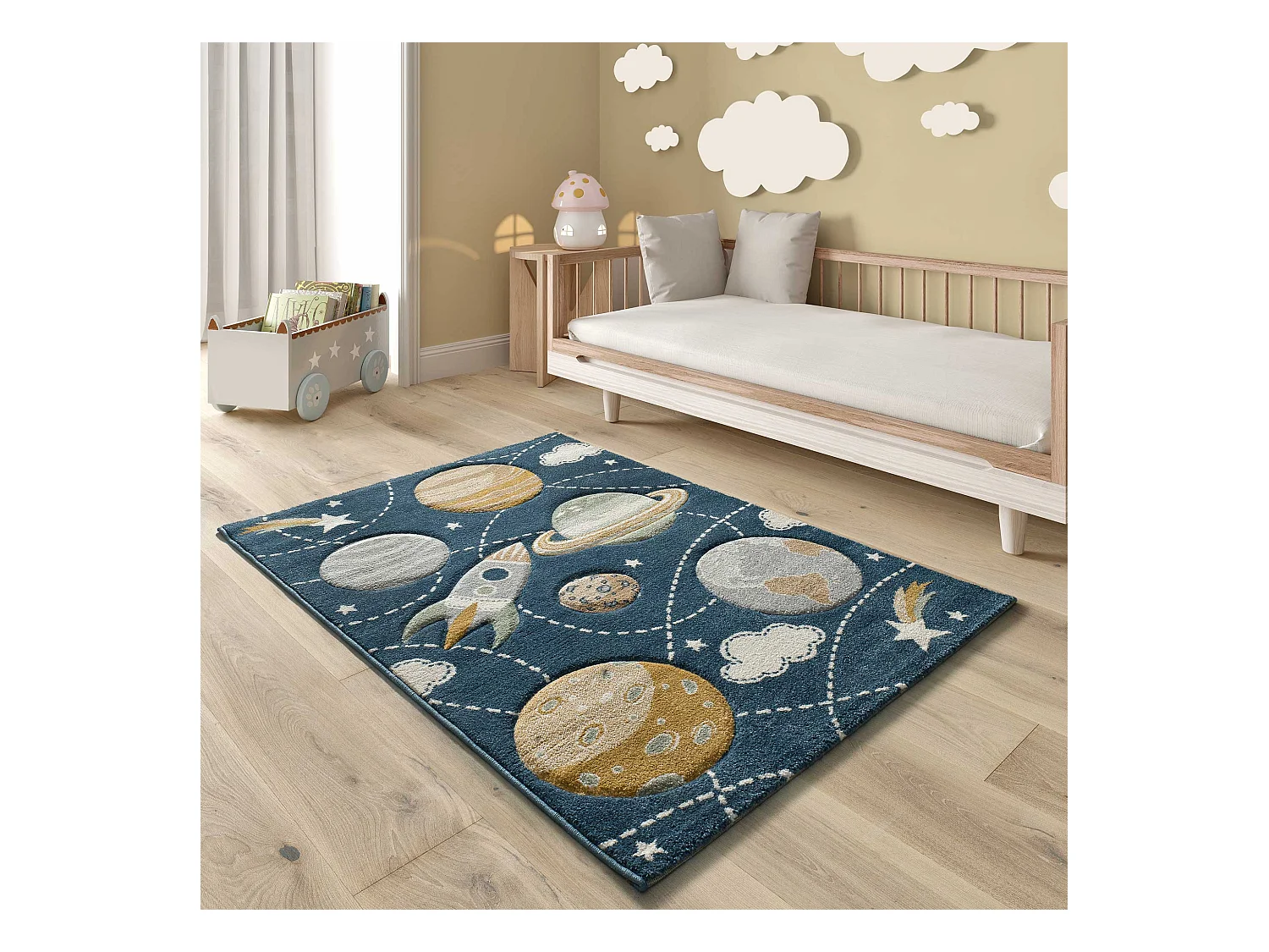 Tapis intérieur - enfant animaux - bleu - 120 x 170 cm - BALLOON