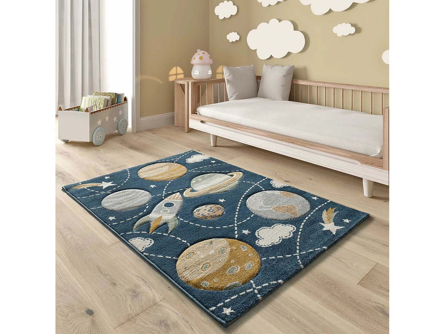 Tapis intérieur - enfant animaux - bleu - 120 x 170 cm - BALLOON