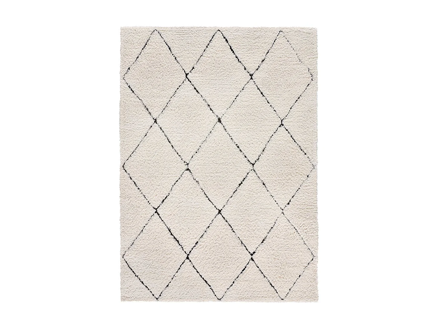 Hochflorteppich - shaggy - creme - 60x120 cm - ATESA