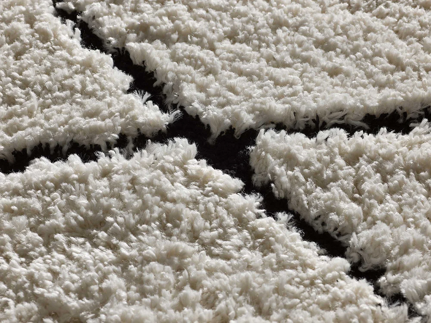 Tapis intérieur - shaggy - crème - 60 x 120 cm - ATESA