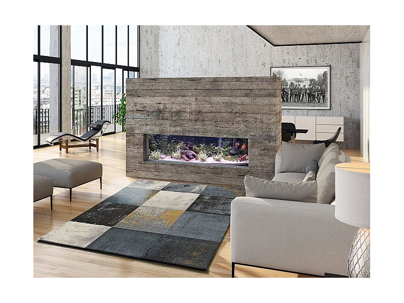 Kurzflorteppiche - geometrisch - grau - 115x160 cm - ADRA