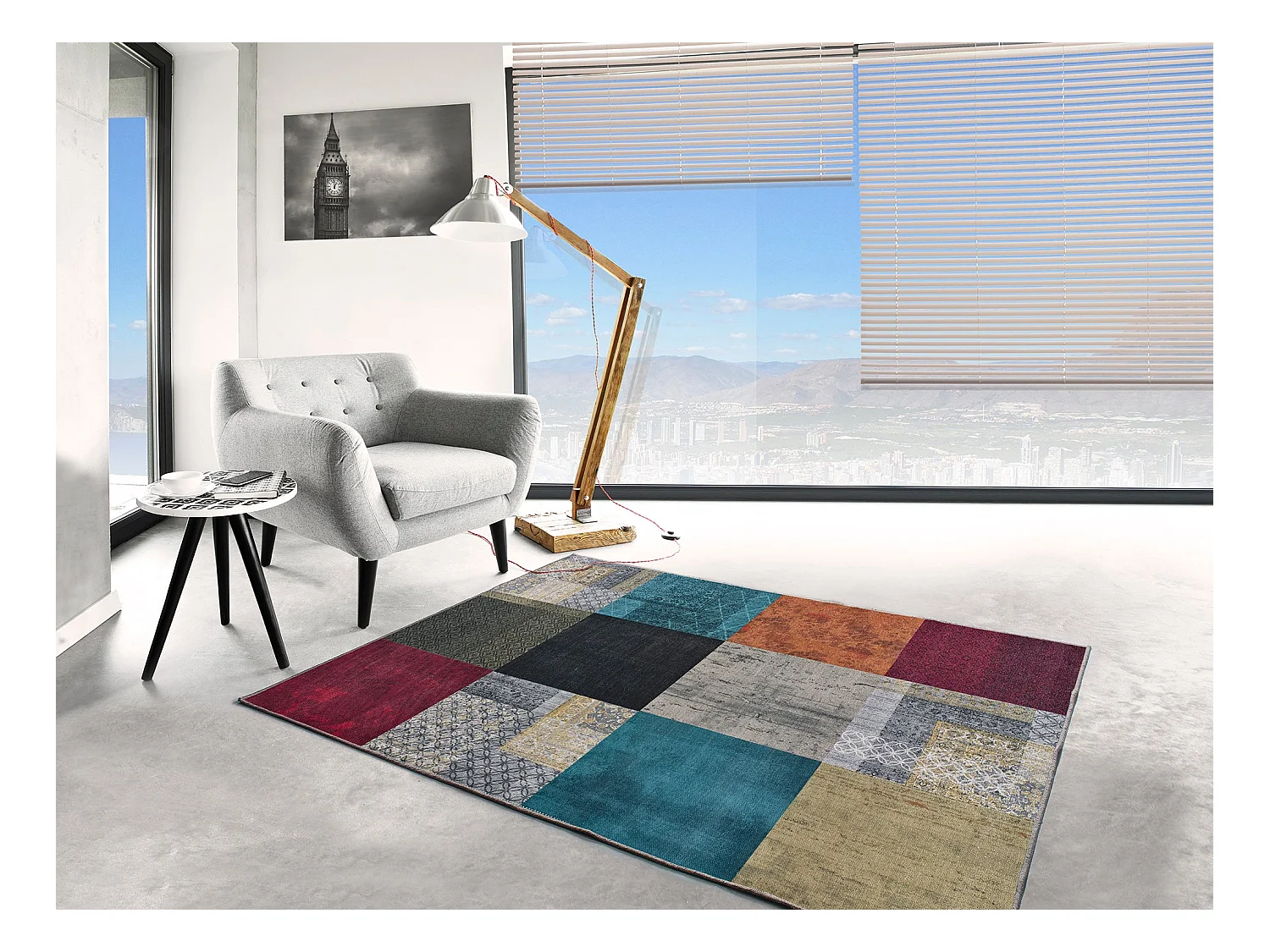 Tapis intérieur - abstrait - multicolore - 120 x 170 cm - NEILA