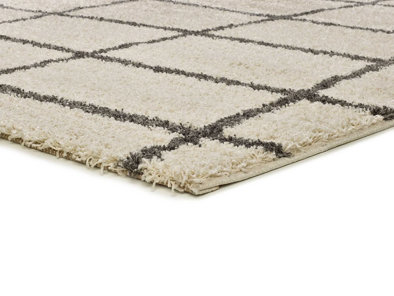 Alfombra interior  - shaggy escandinavo - blanco - 133 x 190 cm - ATLAS