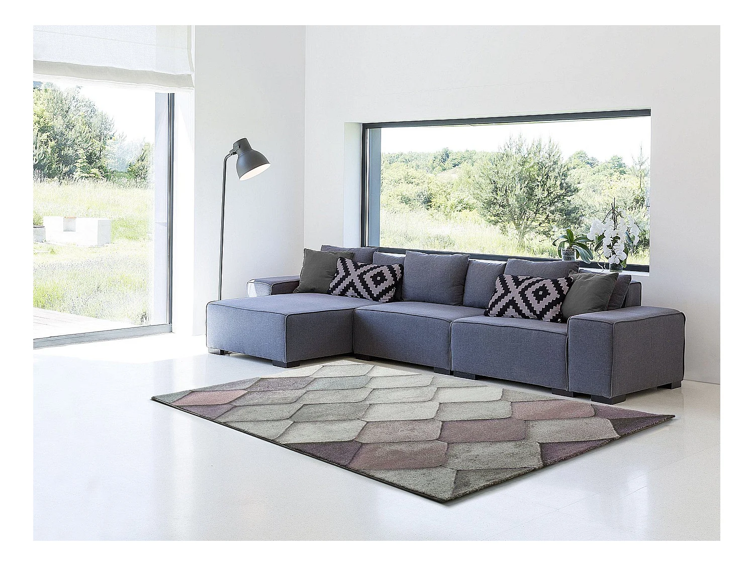 Laagpolig tapijt - geometrisch - veelkleurig - 140x200 cm - MUBIS