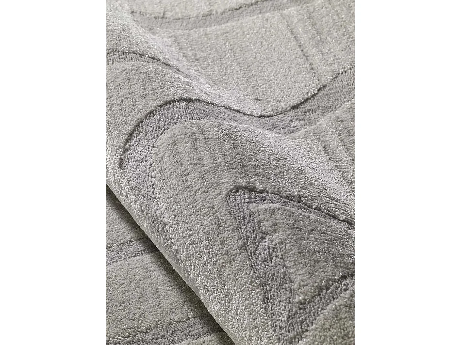 Laagpolig tapijt - abstract - zilverkleurig - 80x150 cm - HL-AFRICA
