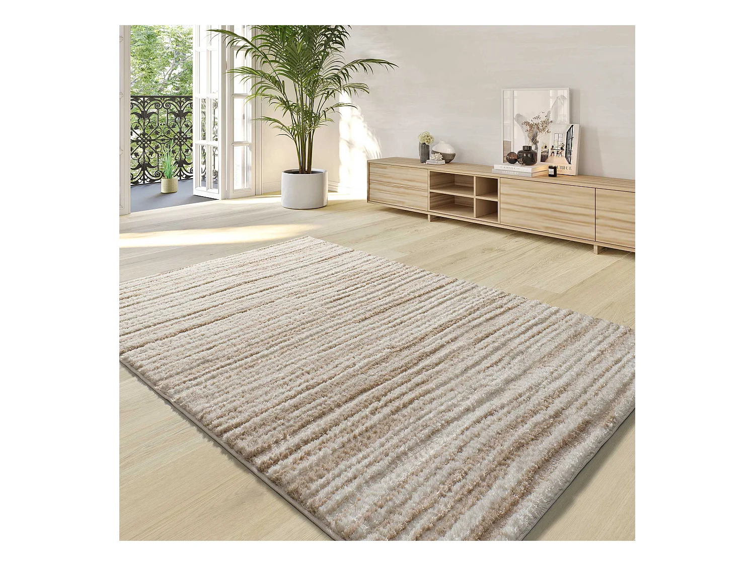 Tapis intérieur - scandinave - beige - 120 x 170 cm - LIMA