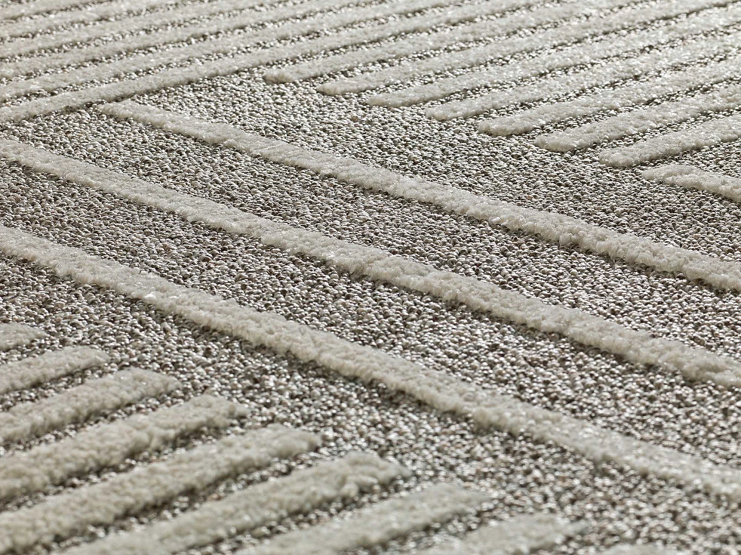 Alfombra interior  - geométrico - beige - 80 x 150 cm - PAULA
