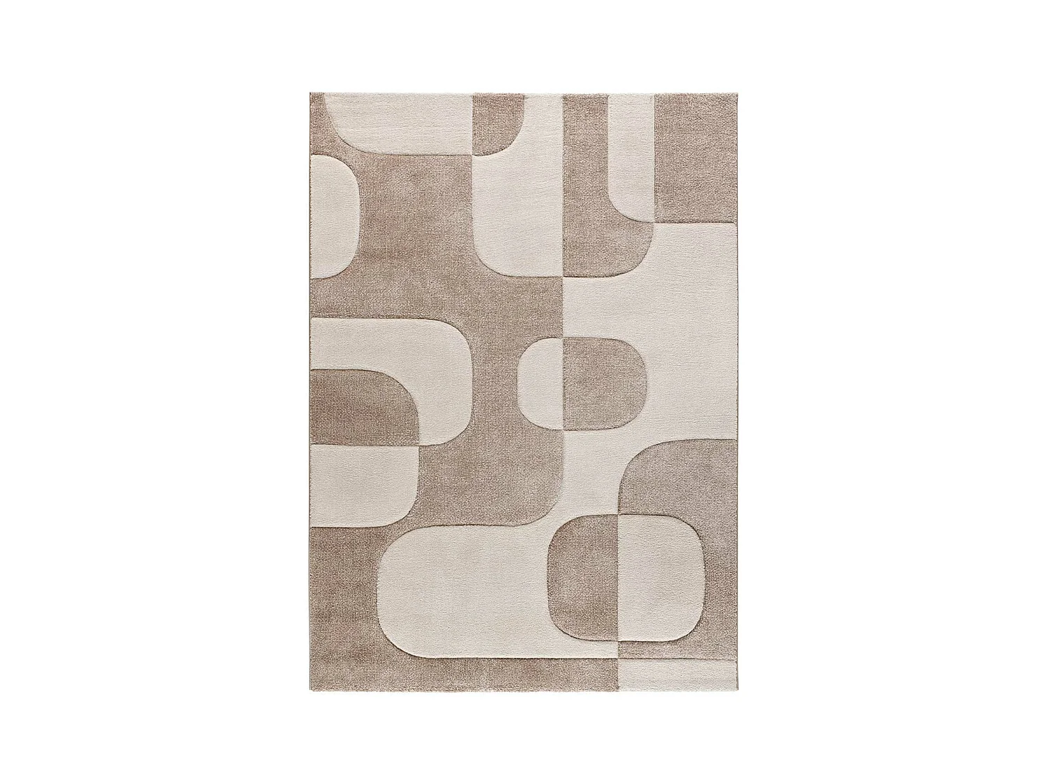 Alfombra interior  - geométrico - crema - 80 x 150 cm - LENA