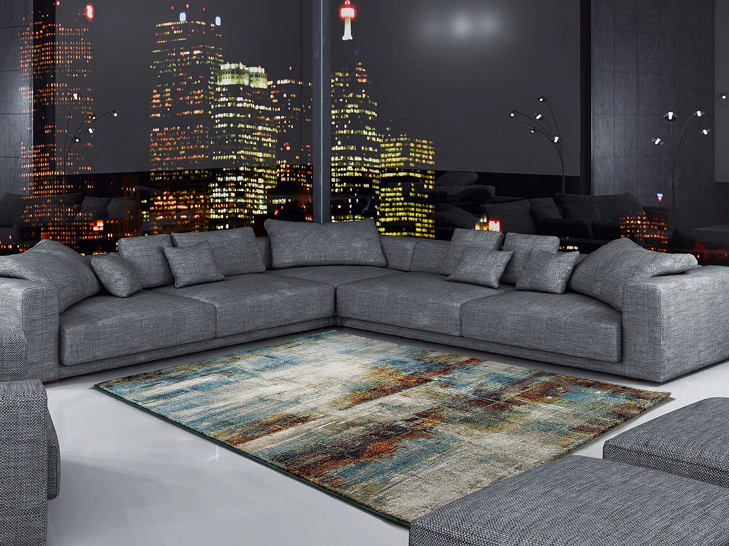 Tapis intérieur - abstrait - multicolore - 120 x 170 cm - GRAFFITI