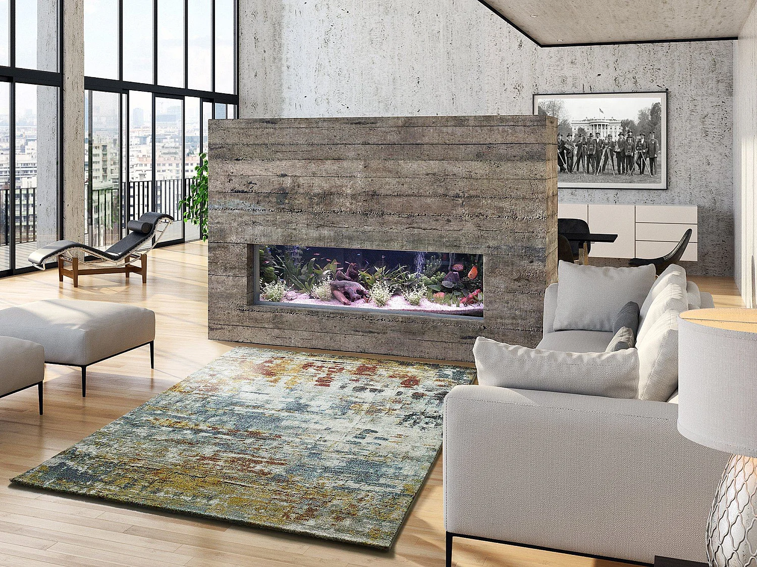 Tappeto interno - astratto - multicolore - 140 x 200 cm - NAIA