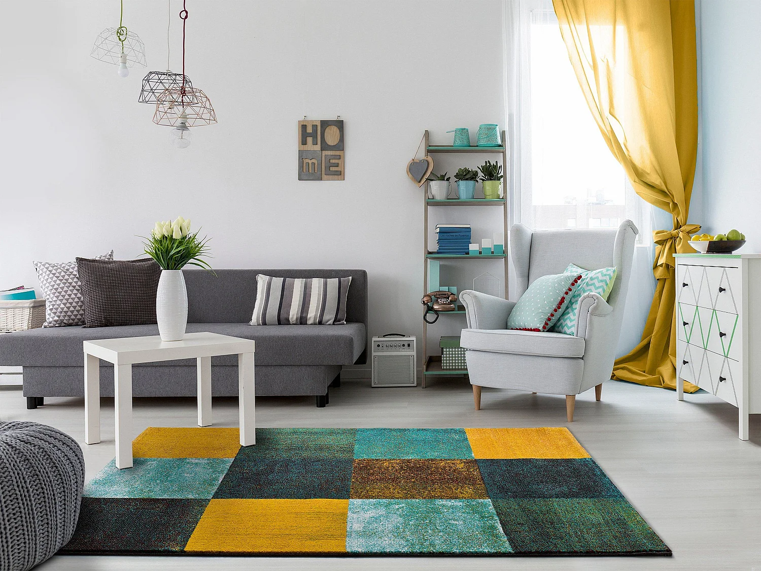 Tapis intérieur - géométrique - multicolore - 160 x 230 cm - MOAR
