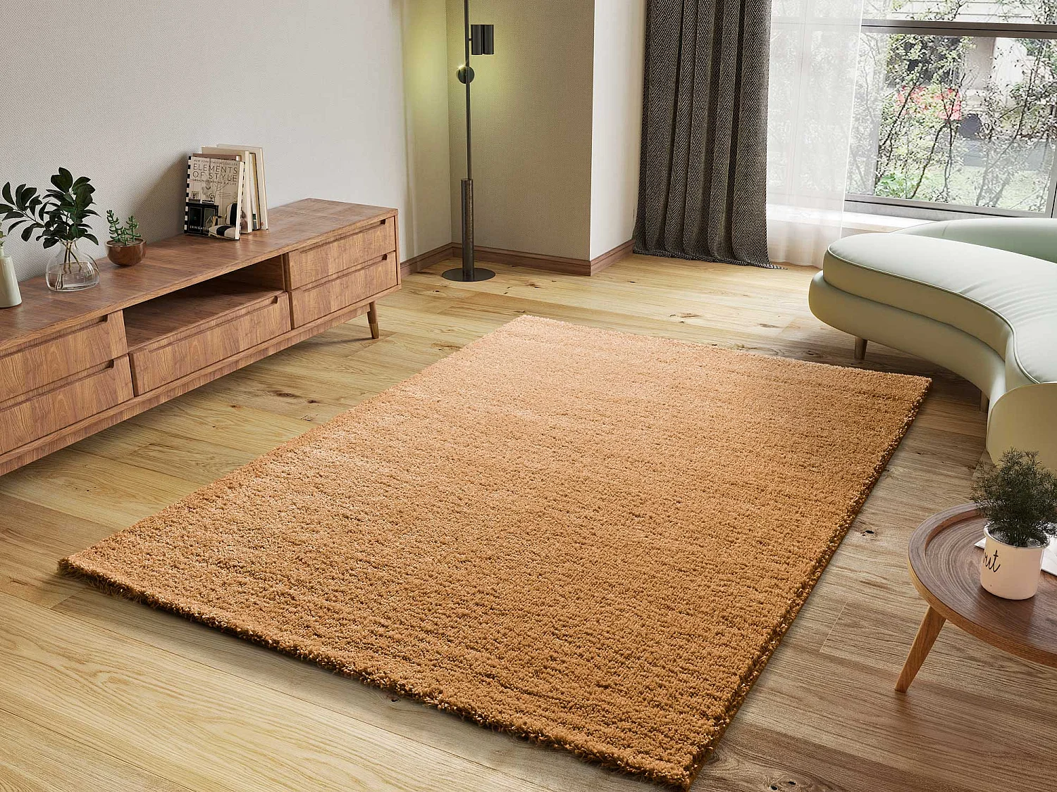Alfombra interior  - shaggy liso - camel - 190 x 290 cm - ATLAS